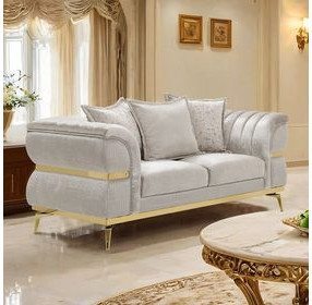 Charlevoix Beige 68" Loveseat with Pillows