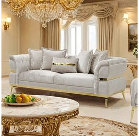 Charlevoix Beige 89" Sofa with Pillows