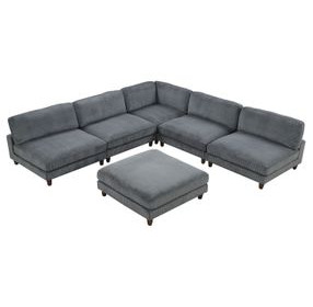 Dagenham Gray 134" Modular Sectional