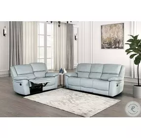 Glarus Powder Blue 82" Manual Reclining Living Room Set