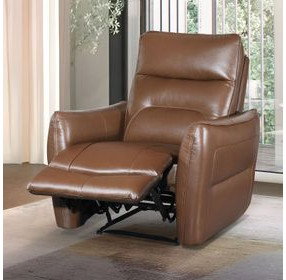 Terentius Caramel Brown 39" Power Recliner with Storage