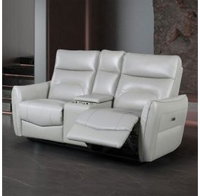 Terentius Taupe 63" Power Reclining Loveseat with Storage