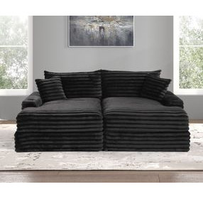 Tavedestrand Black 94" Double Chaise Sofa