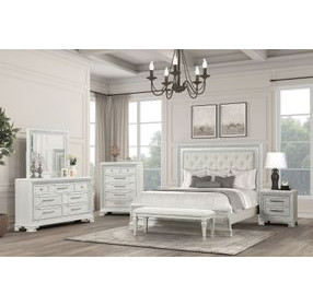 Stella Mia Creamy White Upholstered Panel Bedroom Set