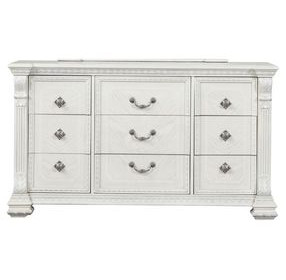 Promenade Wire Brushed White 9 Drawer Dresser
