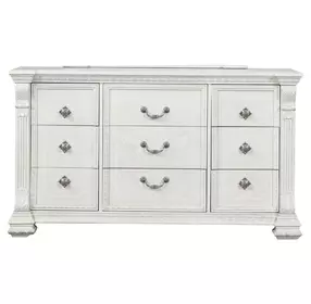 Promenade Wire Brushed White 9 Drawer Dresser
