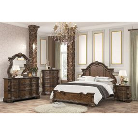 Leovanni Dark Brown Panel Bedroom Set