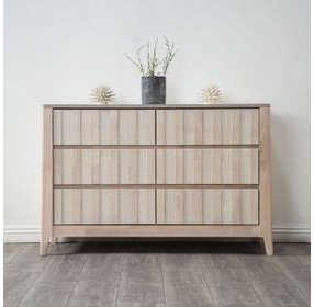 Gervais White Wash 6 Drawer Dresser