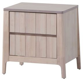Gervais White Wash 2 Drawer Nightstand