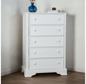 Fanton White 5 Drawer Chest