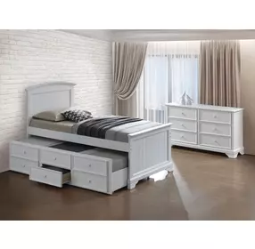 Fanton White Youth Captain Panel Bedroom Set