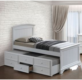 Fanton White Twin Captain Bed