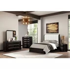 Osterley Black Upholstered Panel Bedroom Set