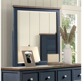 Pinetop Blue and Dark Brown Square Dresser Mirror