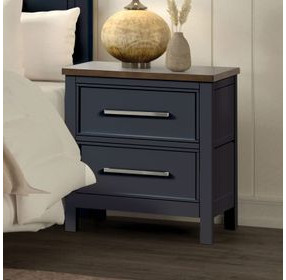 Pinetop Blue and Dark Brown 2 Drawer Nightstand