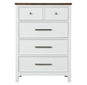 Pinetop White and Dark Brown 5 Drawer Chest
