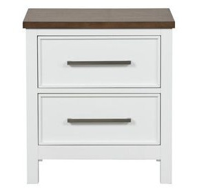 Pinetop White and Dark Brown 2 Drawer Nightstand