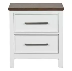 Pinetop White and Dark Brown 2 Drawer Nightstand