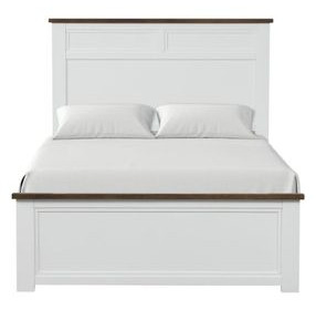 Pinetop White and Dark Brown Full Panel Bed