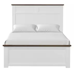 Pinetop White and Dark Brown Full Panel Bed