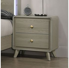 Rainier Gray 2 Drawer Nightstand