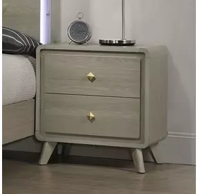 Rainier Gray 2 Drawer Nightstand