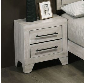 Dubuque Light Gray 2 Drawer Nightstand