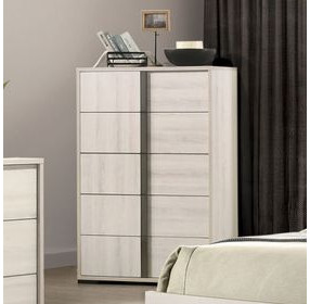 Horten White Wash 5 Drawer Chest