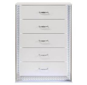 Hazeline White 5 Drawer Chest with LED