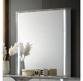 Cleburne Light Gray Rectangular Dresser Mirror with LED
