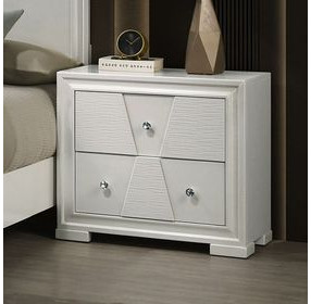 Holsted White 2 Drawer Nightstand