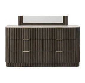 Merthyr Dark Walnut and White 6 Drawer Dresser