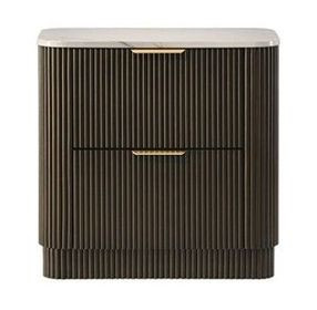 Merthyr Dark Walnut and White 2 Drawer Nightstand