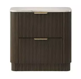 Merthyr Dark Walnut and White 2 Drawer Nightstand