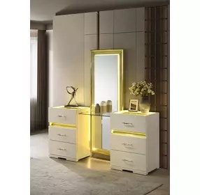 Lucida Beige Vanity with Mirror and LED