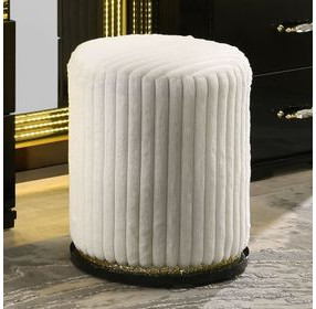 Lucida Beige and Black Vanity Stool