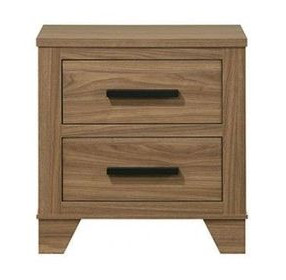 Panelli Walnut 2 Drawer Nightstand