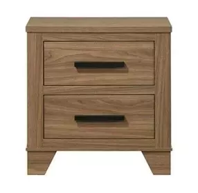 Panelli Walnut 2 Drawer Nightstand