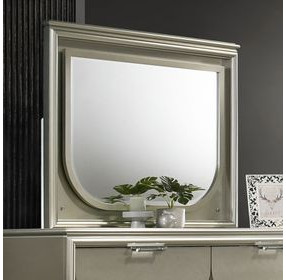 Sheridan Silver Rectangular Dresser Mirror with LED Light