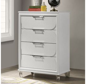 Lareina Pearl White 4 Drawer Chest