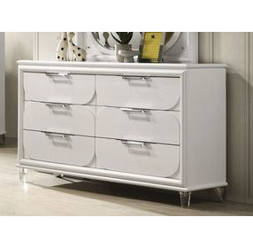 Lareina Pearl White 6 Drawer Dresser