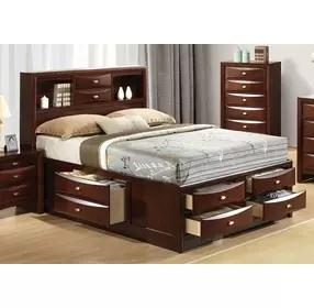 Zosimo Dark Cherry King Storage Platform Bed