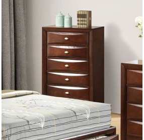 Zosimo Dark Cherry 5 Drawer Chest