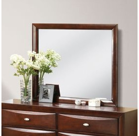 Zosimo Dark Cherry Rectangular Dresser Mirror