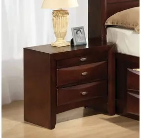 Zosimo Dark Cherry 3 Drawer Nightstand