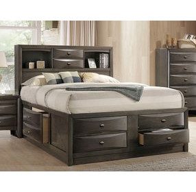 Zosimo Gray Full Storage Platform Bed