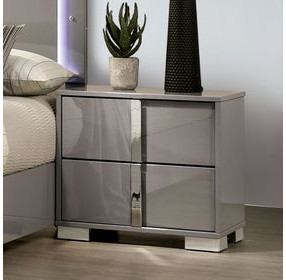 Sinistra Light Taupe 2 Drawer Nightstand