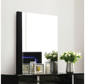 Sinistra Piano Black Rectangular Dresser Mirror