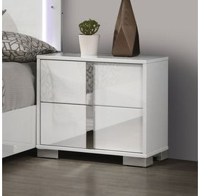 Sinistra White 2 Drawer Nightstand