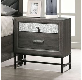 Voleta Gray 2 Drawer Nightstand